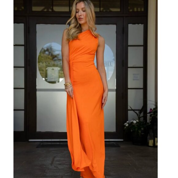 One Shoulder Maxi Dress with Sash - Picture 5 of 5